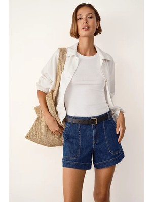The White Company Organik Pamuklu Esnek Denim Kadın Şort