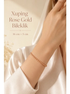 Sacce Scarves & Accessories Rose Gold Dorika Topçuklu Kadın Bileklik 16 cm + 5 cm