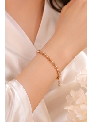 Sacce Scarves & Accessories Rose Gold Dorika Topçuklu Kadın Bileklik 16 cm + 3 cm