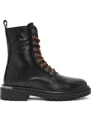 Harley Davidson Erkek Siyah Thar Bağcıklı Deri Postal Bot 021M100552