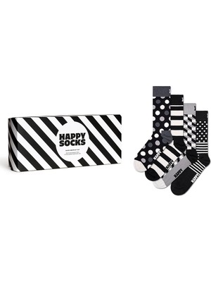 Happy Socks Kadın Siyah Klasik 4’lü Pamuklu Çorap Seti XCBW09-9150