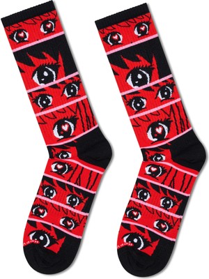 Happy Socks Erkek Kırmızı Desenli Pamuklu Çorap P003107