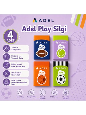 Danacı Kırtasiye Adel Play Silgi 4 Adet