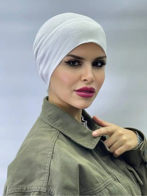 ALDAIYR Tesettür Lastikli Kaymaz Dikişsiz Geçmeli Deniz Bonesi Pratik Bone