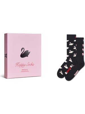Happy Socks Kadın Siyah Desenli Pamuklu Çorap P003365