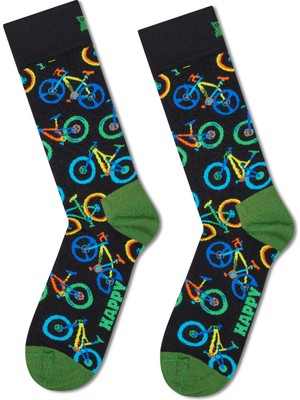Happy Socks Erkek Siyah Desenli Pamuklu Çorap P003208
