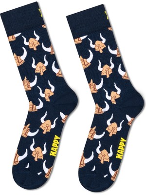 Happy Socks Erkek Lacivert Desenli Pamuklu Çorap P007255