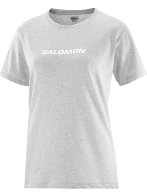 Salomon Logo Short Sleeve Kadın Gri Tişört