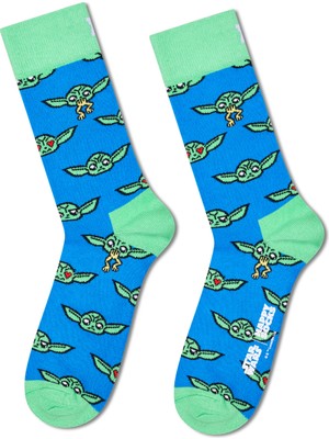 Happy Socks Erkek Mavi Star Wars Desenli Pamuklu Çorap P005725