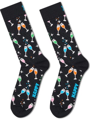 Happy Socks Erkek Siyah Desenli Pamuklu Çorap P003225