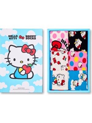 Happy Socks Kadın Çok Renkli Hello Kitty Temalı 6'lı Çorap Seti P006539