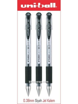 Uni-Ball Uniball Signo Dx 0.38 mm Siyah Jel Kalem 3 Adet
