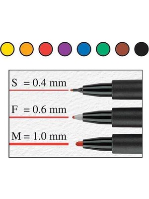Multimark Permanent Asetat Kalemi 0.4 (S) 3 Renk