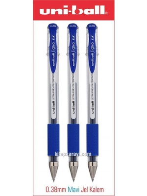 Uni-Ball Uniball Signo Dx 0.38 mm Mavi Jel Kalem 3 Adet