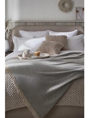 The White Company Lüks Yün ve Kaşmir Karışımlı Battaniye