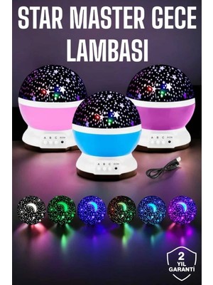 Herşey Trend Mavi ve Mor Işıklı Projeksiyon Lambası