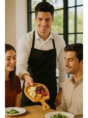Gndz Home Bambu Sunum Tabağı – Saplı Ergonomik Tasarım, Doğal Ahşap, Çevre Dostu, Kahvaltı, Peynir, Meze ve Tatlı Sunumu Için Şık ve Dayanıklı