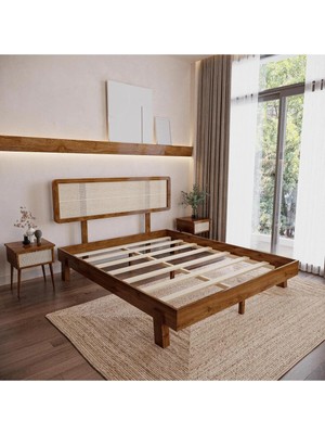 Renazzo Mobilya Lilyum Hazeranlı Model Masif Ahşap Karyola