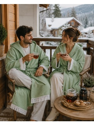 AQUATOLIA Muslin Düz Desen Plaj, Sauna, Spa, Banyo Amaçlı Bornoz.