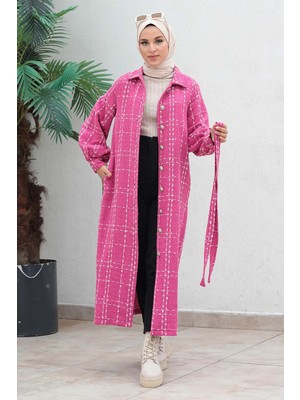Missvalle Düğmeli Kaşe Kaban Pembe 19600