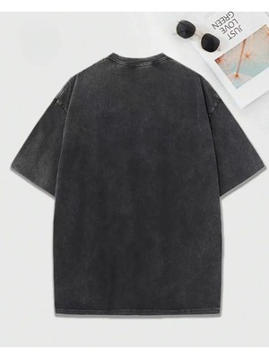 Touz The Summer Hikaru Died Baskılı Yıkamalı Vintage Unisex Oversize T-Shirt