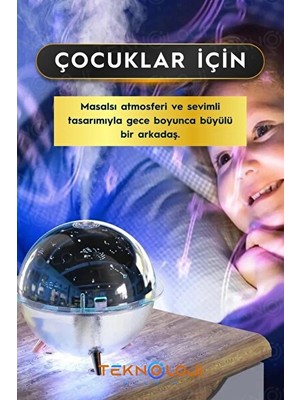 Maison Luré Projeksiyonlu Çocuk ve Bebek Odası Gece Lambası, Hava Nemlendirici Özelliği