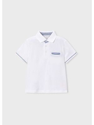 Mayoral Erkek Çocuk Polo Yaka Tişört Beyaz 3103