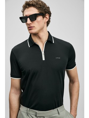 Lufian Erkek Chase Smart Polo T-Shirt 111040236 Siyah