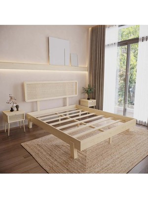 Renazzo Mobilya Lilyum Hazeranlı Model Masif Ahşap Karyola