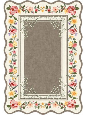 Homenette Modern Dekoratif Halı – Makinada Yıkanabilir, Kaymaz Taban, Ince Lazer Kesim Halı
