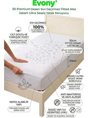 Evony Ultra Soft Sessi̇z 70X130 cm Sıvı Geçi̇rmez Fi̇tted Yatak Koruyucu Alez
