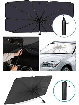 Vaelmont Universal Ön Cam Güneşlik, Katlanabilir Şemsiye ile Güneşten Koruma Oto Güneşlik Perde
