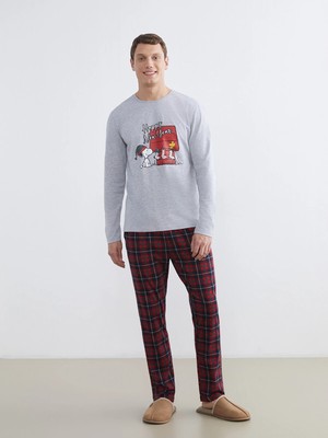 Lc Waikiki Yeni Sezon Standart Kalıp Snoopy Baskılı Erkek Pijama Takımı
