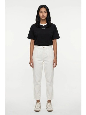 Lee Cooper Clara Kadın High Rise Straight Crop Jean Pantolon Beyaz