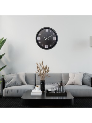 TKÇ Siyah Modern 52 x 52 cm Duvar Saati