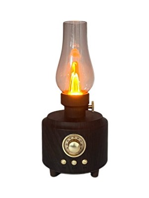 Maison Luré Retro Kandil Tasarımlı Bluetooth Hoparlör ve Gaz Lambası Masa ve Gece Lambası