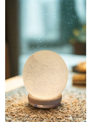 Maison Luré Beyaz Küre Model Tuz Lambası - Sıcak Atmosfer Masa ve Gece Lambası