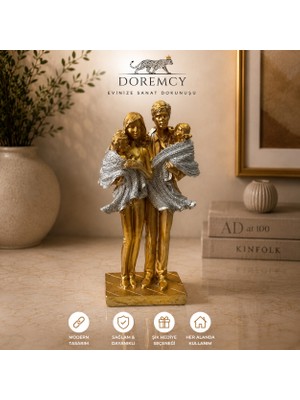 Doremcy Dekoratif  Kazaklı Mutlu Aile Biblo