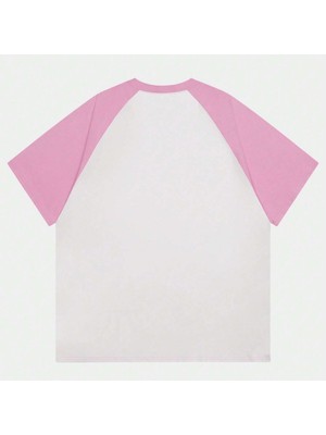 Touz Beyaz Unisex Pembe Reglan Sweet Cherries T-Shirt