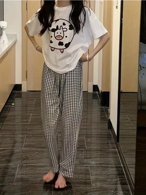 Touz Inek Desenli Oversize Unisex T-Shirt