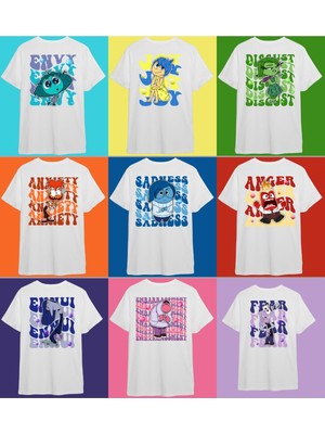 Touz Ters Yüz Karakterler Ön Arka Baskı  Unisex T-Shirt