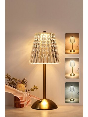 Maison Luré 3 Renkli Dokunmatik Kristal LED Masa Lambası ile Dekorasyonunuzu Yenileyin