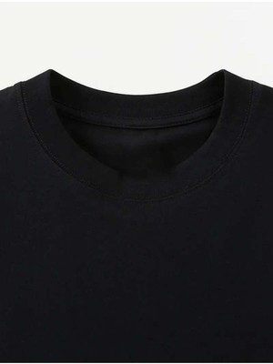 Touz Happy Cat Baskılı Siyah T-Shirt
