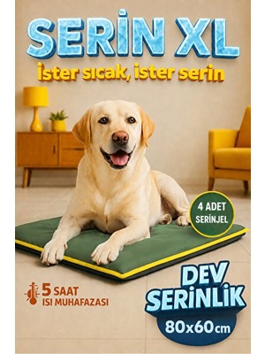 Orvessa Xl Boy Serin Mat - 80X60CM Çok Amaçlı Sıcak/soğuk Kedi ve Köpek Yatağı