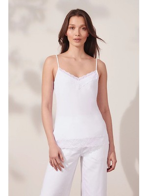 The White Company Eco Perfect Dantel Detaylı Modal Kadın Askılı Bluz