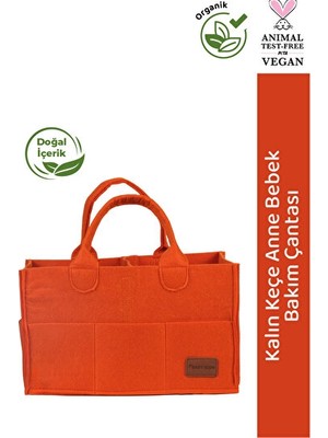 Orvessa Doğal Keçe Çok Amaçlı Bebek Bakım Organizer Çantası Bebek Bakım Çantası