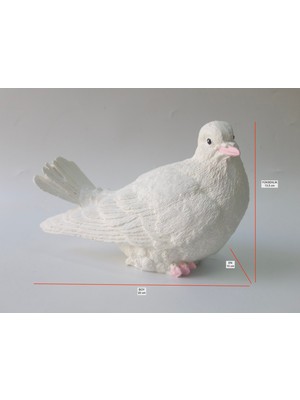 Kare Home Beyaz Güvercin Figürü (Oturan) - Barış ve Huzur Sembolü