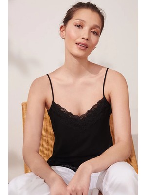 The White Company Eco Perfect Dantel Detaylı Modal Kadın Askılı Bluz