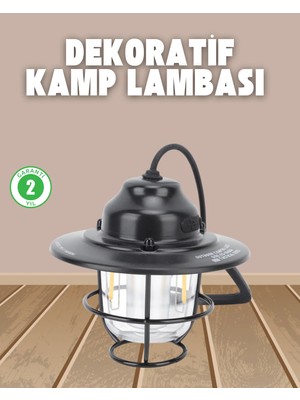Aesco Dekoratif ve Fonksiyonel Taşınabilir Kamp Gece Lambası