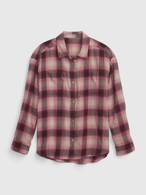 Gap Erkek Pembe Flannel Gömlek